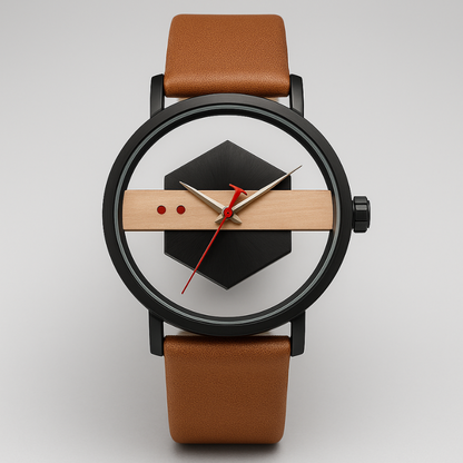 Modern men's accessory: Orbit Dial Watch with sleek open dial and robust steel bezel, perfect for daily wear.