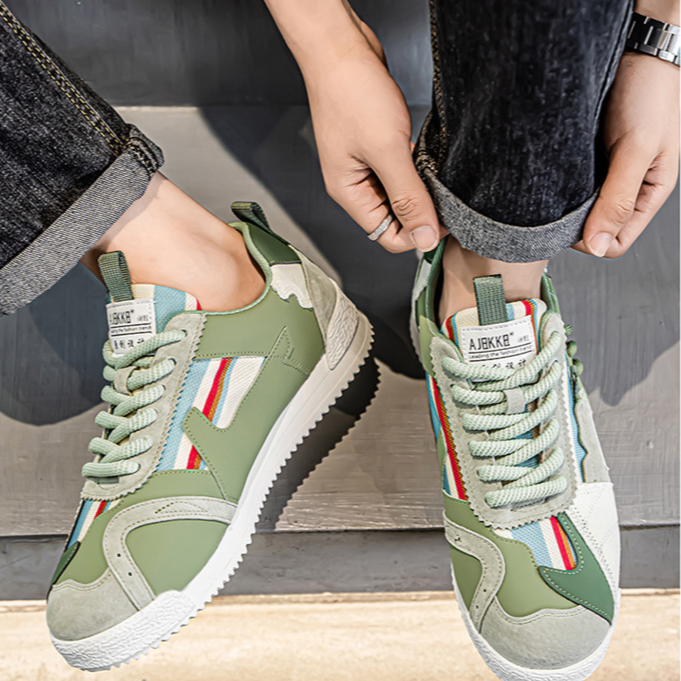 Authentic Men's Orbital retro sneakers, Y2K multi-tone athletic shoe for men.