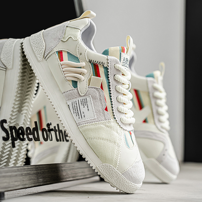 Men's Orbital comfort sneakers, Y2K multi-tone retro design, lace-up athletic shoes.