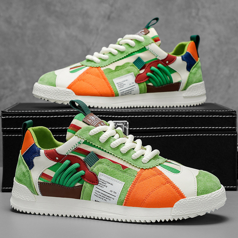 Y2K style Men's Orbital athletic shoes, multi-tone lace-up sneakers for streetwear.