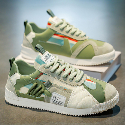 Multi-tone Men's Orbital Y2K athletic shoes, retro style, comfort & fashion.