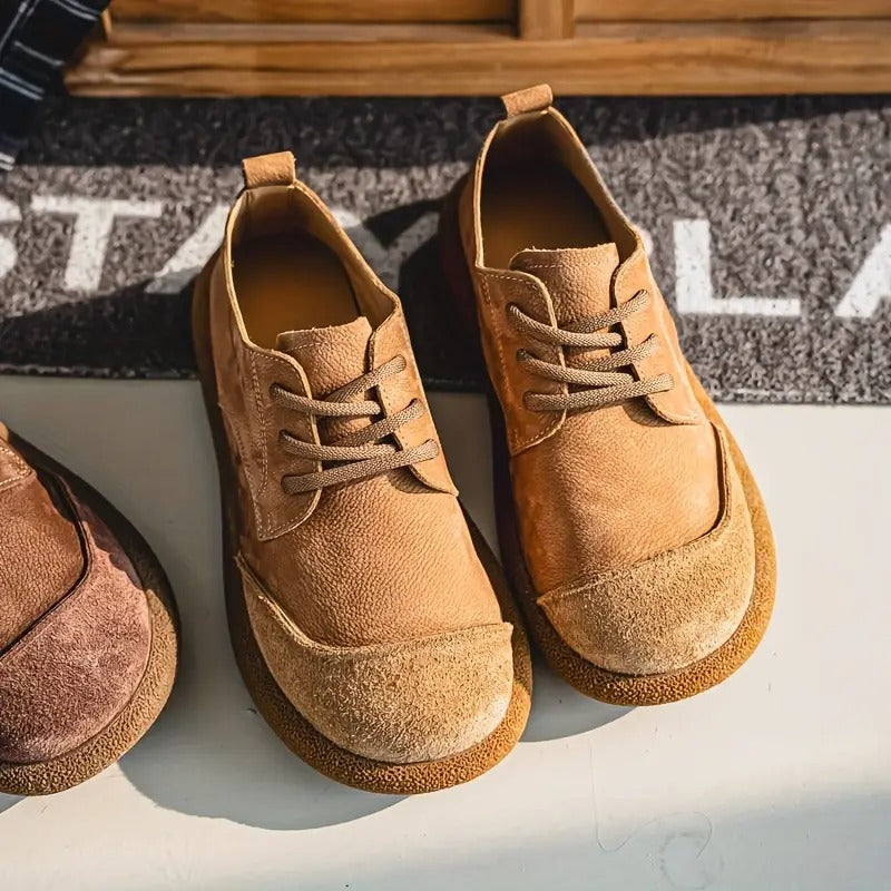 Dress casual men's orthopedic loafers, stylish brown leather for comfort and support.