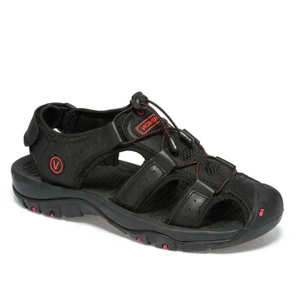 Orthopedic men's sandals with anatomical arch support & cushioning for effective foot pain relief.