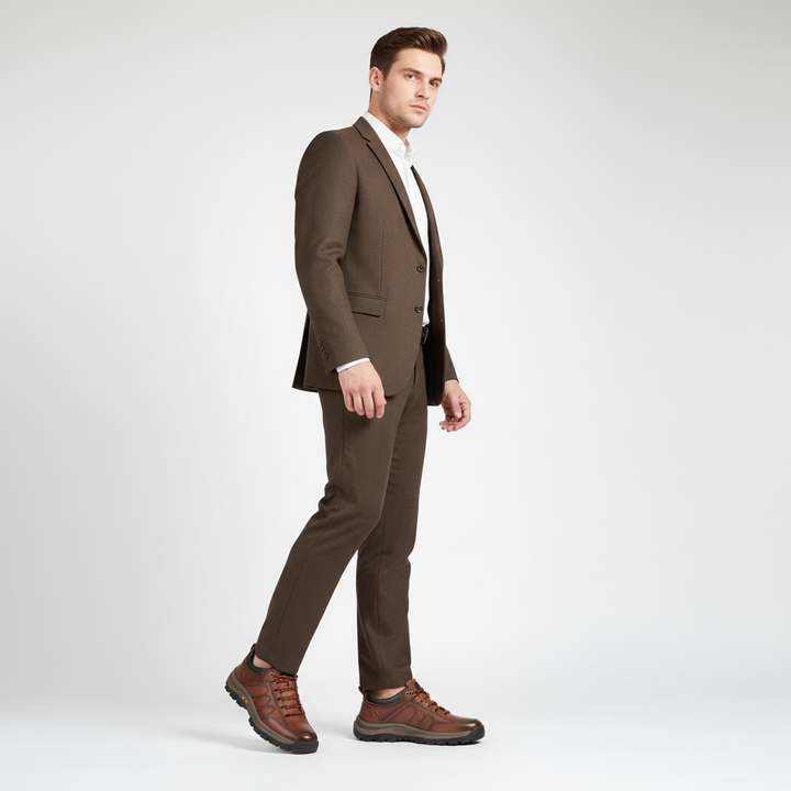 Stylish men's leather lace-up dress shoes, ideal for business casual, formal wear, & everyday comfort.