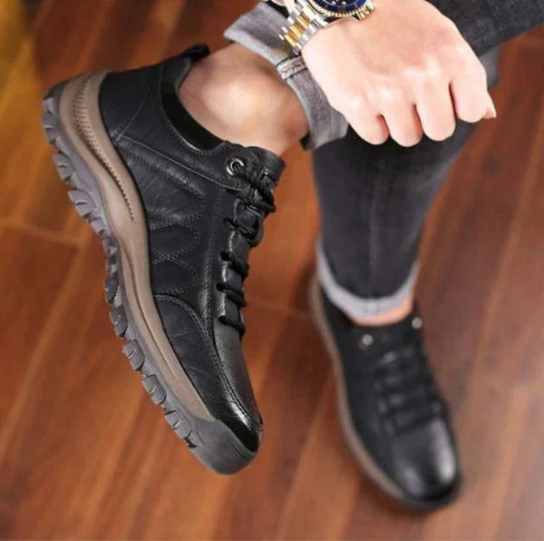 Posture-correcting men's orthopedic shoes, designed for maximum comfort & relief from foot/back pain.