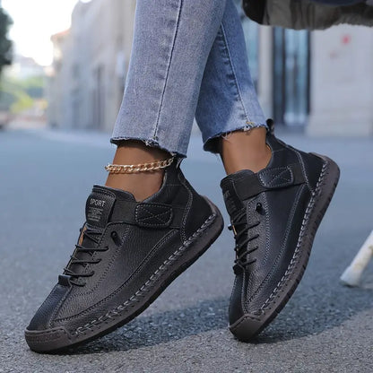 Men's comfort sneakers with superior arch support and cushioning for effective foot pain relief.