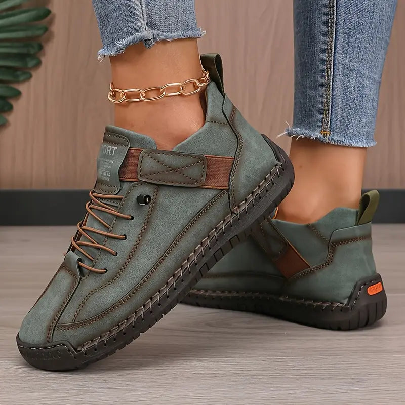 Wide fit men's orthopedic walking sneakers, offering spacious comfort and stability for active support.