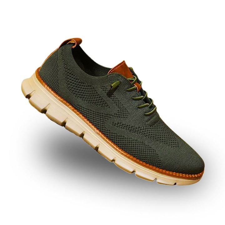 Pair of men's orthopedic walking shoes, ready for all-day comfort & active daily wear.