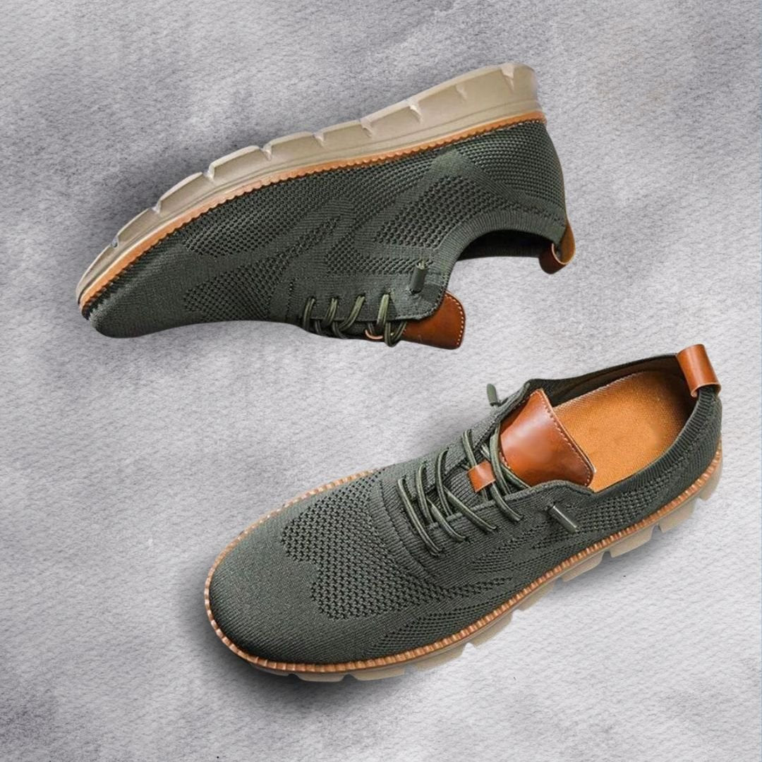 Men's supportive walking shoes promoting foot health, with orthopedic comfort features.