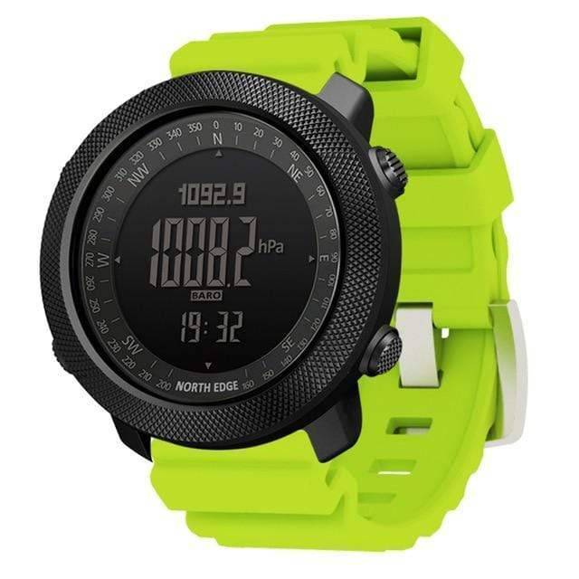 Digital altimeter compass watch for men, designed for outdoor enthusiasts and adventure seekers.
