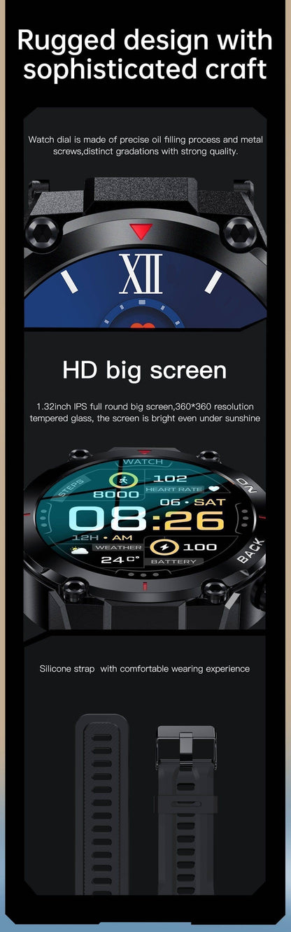 Men's Digital Watch showing notifications from a smartphone, emphasizing its smart connectivity.
