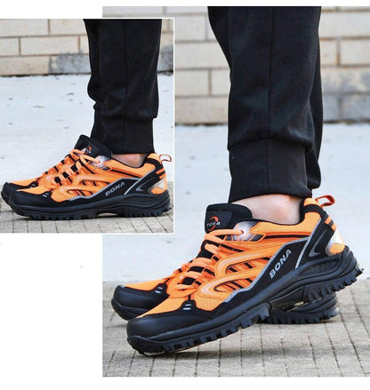 Comfort-fit men's athletic shoes, trail running and hiking ready, durable outdoor wear