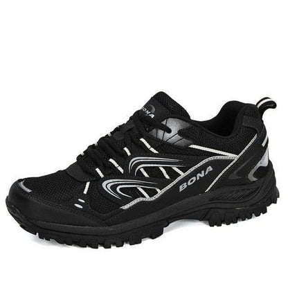 Rugged men's hiking and trail running shoes, designed for tough outdoor conditions