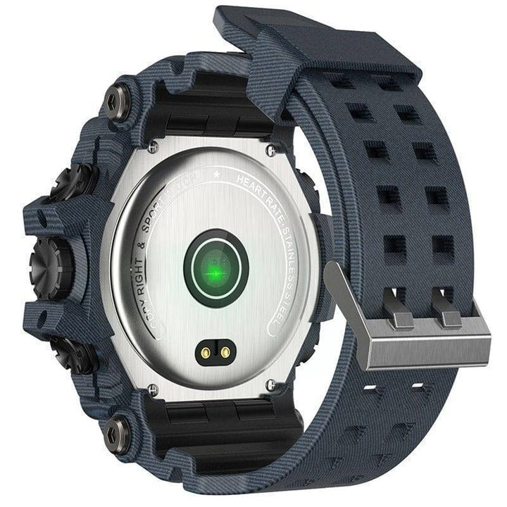 Men's waterproof smartwatch, a digital outdoor watch with heart rate tracking and adventure gear styling.