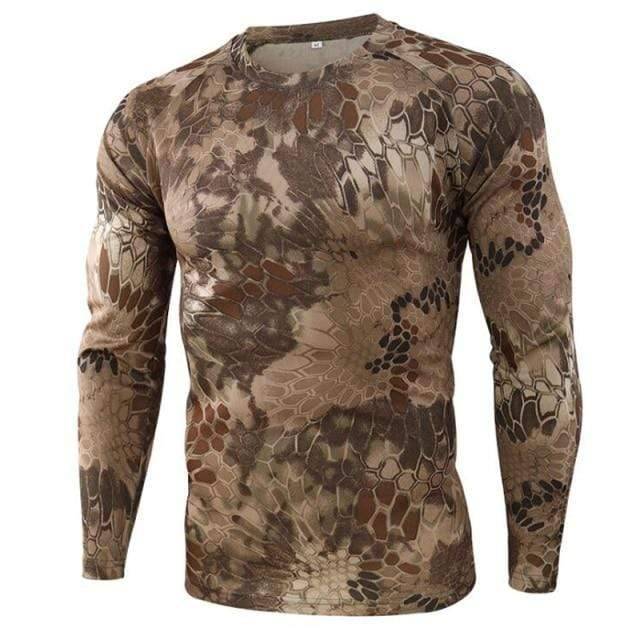 Versatile men's outdoor camouflage long sleeve shirt for various activities