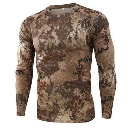 Versatile men's outdoor camouflage long sleeve shirt for various activities