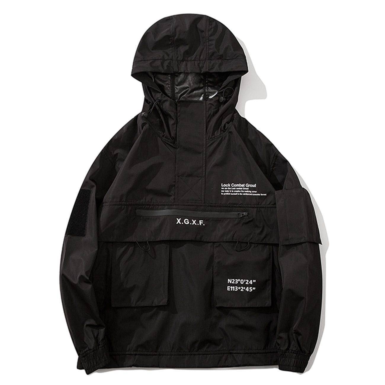 Stylish men's hooded jacket with tactical features for outdoor adventures and casual wear
