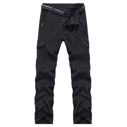 Tan men's cargo pants, rugged and durable, perfect for outdoor adventure and tactical use.