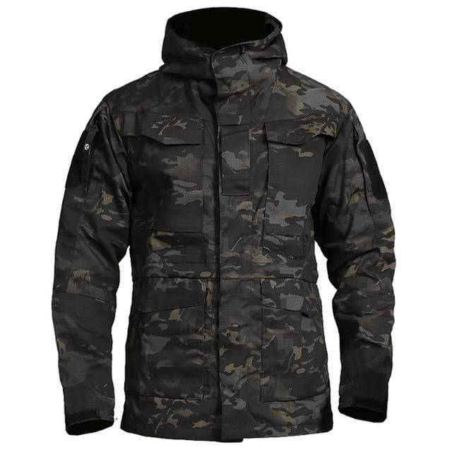 High-performance men's hooded jacket, designed for outdoor enthusiasts and tactical operations