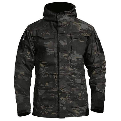 High-performance men's hooded jacket, designed for outdoor enthusiasts and tactical operations