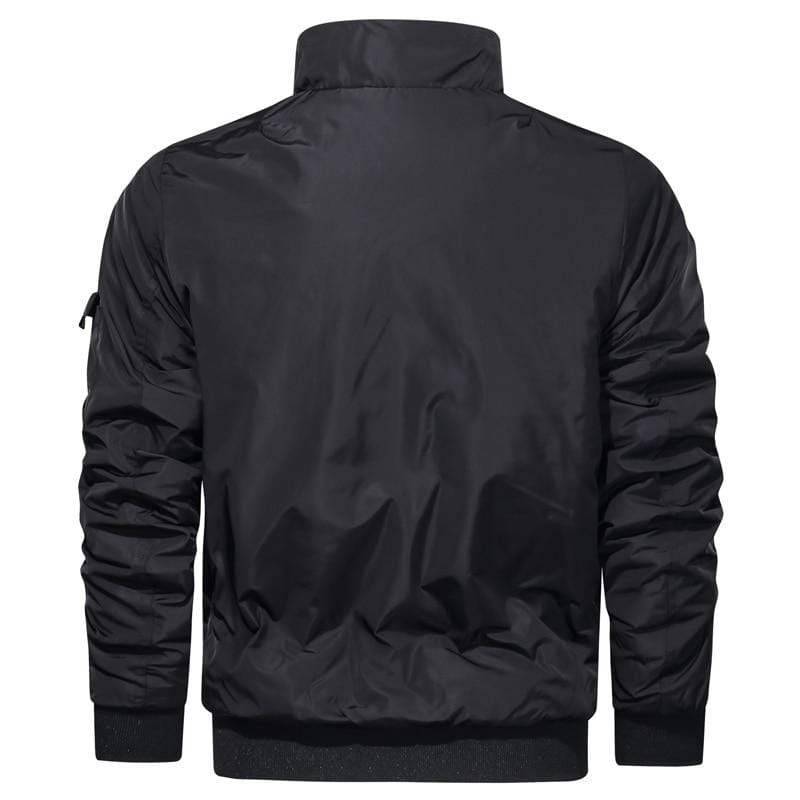 Tactical windbreaker bomber jacket for men, ideal outer layer for winter camping and outdoor activities