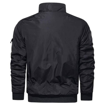 Tactical windbreaker bomber jacket for men, ideal outer layer for winter camping and outdoor activities