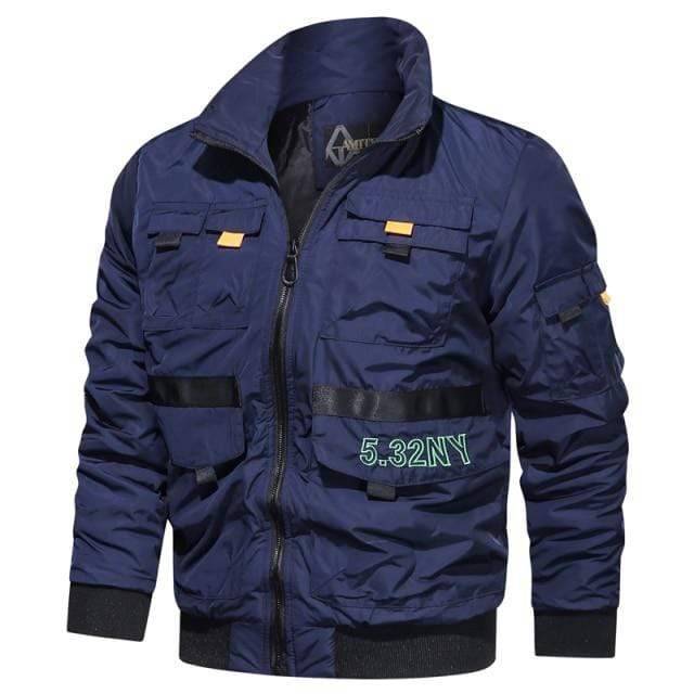 Rugged men's outdoor windbreaker tactical jacket, bomber style, perfect for cold weather hiking