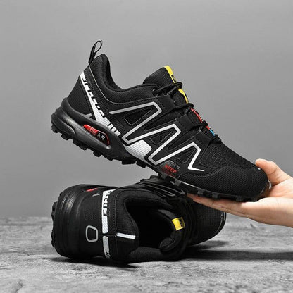 Front view of men's outdoor waterproof trekking shoes, ideal for hiking