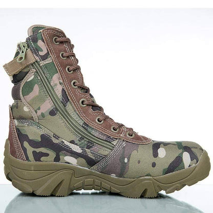 Side view of men's outdoor trekking boots, designed for comfort and rugged trails