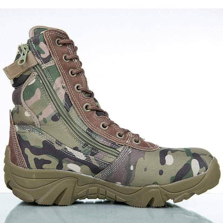 Side view of men's outdoor trekking boots, designed for comfort and rugged trails