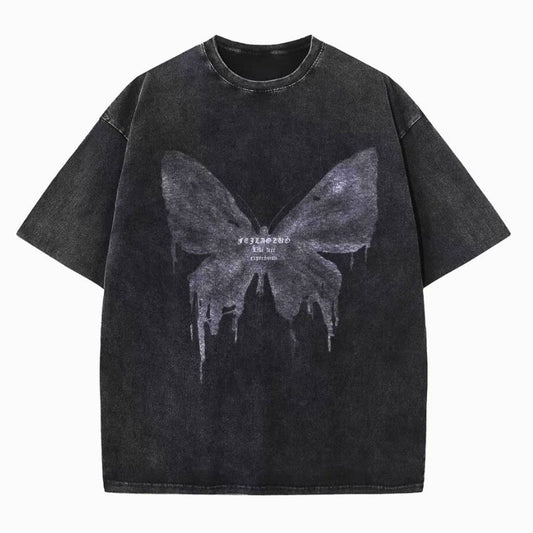Men's oversized acid wash t-shirt for edgy streetwear. Relaxed fit, comfortable short sleeve tee.