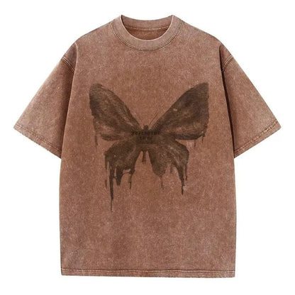 Unique men's acid wash oversized t-shirt, perfect for a casual edgy style. Comfortable streetwear short sleeve tee.