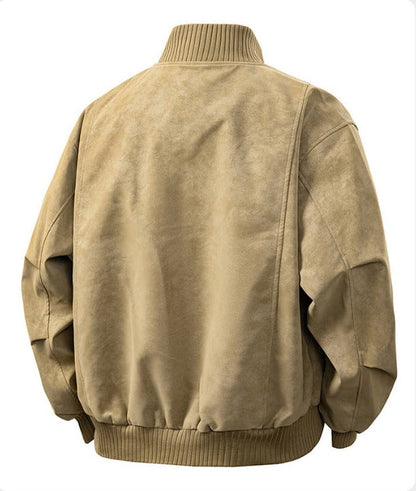 Durable men's oversized bomber jacket, a functional zipper jacket and stylish casual outerwear.