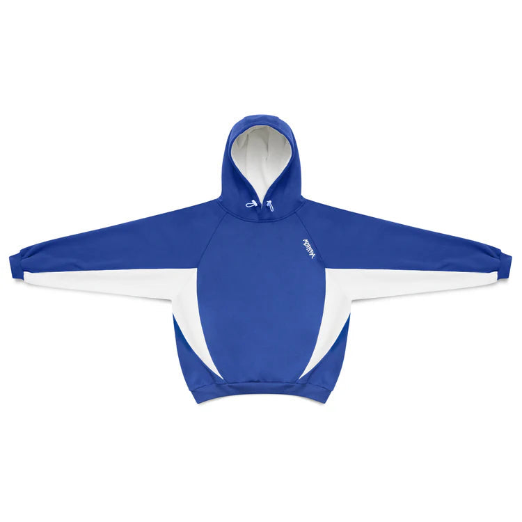 Athletic style men's oversized hoodie, contrast panels, comfy for casual daily outfits.