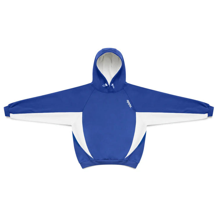 Athletic style men's oversized hoodie, contrast panels, comfy for casual daily outfits.