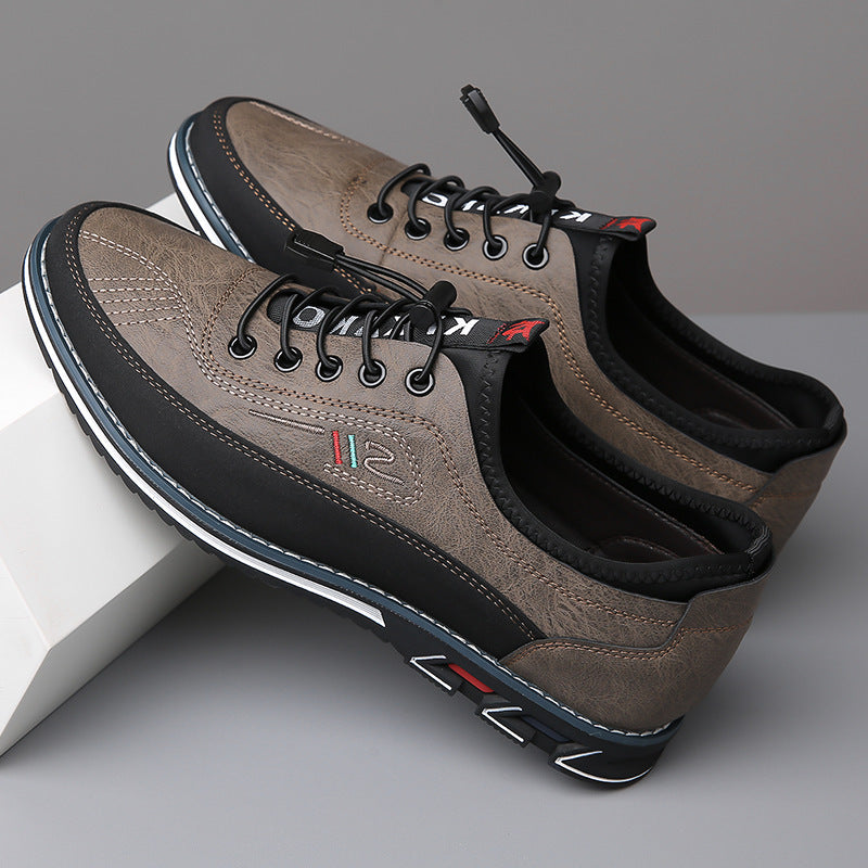 Active men's Oxford barefoot shoes, waterproof, flexible sole for natural comfort.
