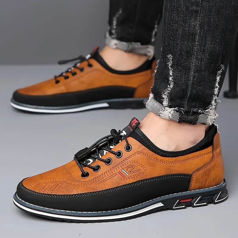 Comfortable men's waterproof barefoot sneakers, natural feel & flexible sole for daily wear.