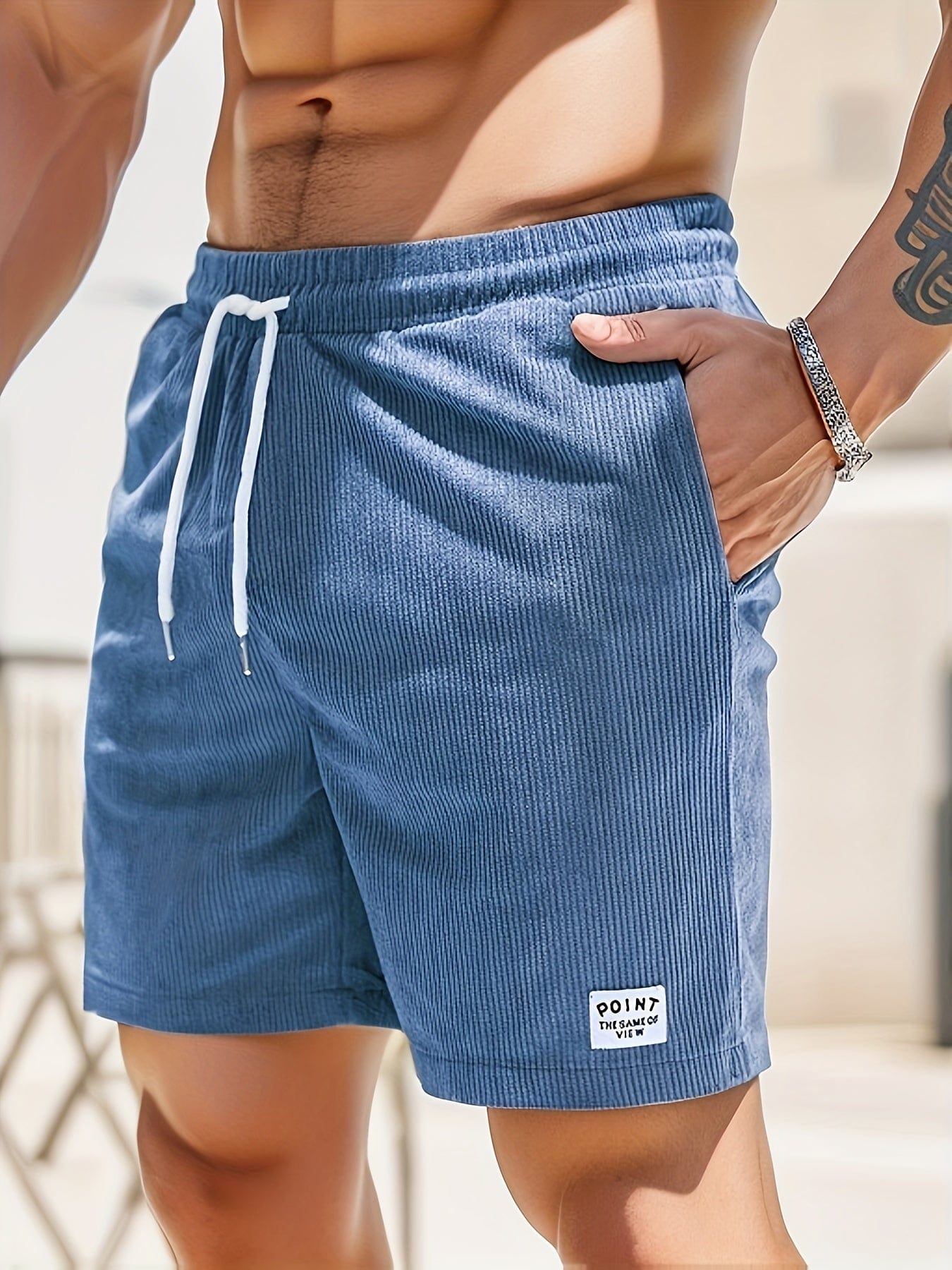 Everyday comfort Palermo men's shorts, elastic waist, versatile for casual wear, summer style & lounging.