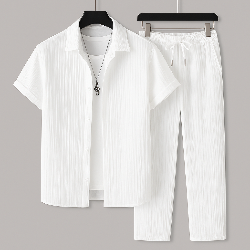 Men's Palermo relaxed two-piece outfit, a comfortable summer style matching set for casual wear.