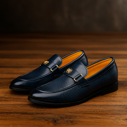 Brown men's perforated loafers; a stylish, breathable slip-on shoe for ultimate comfort.