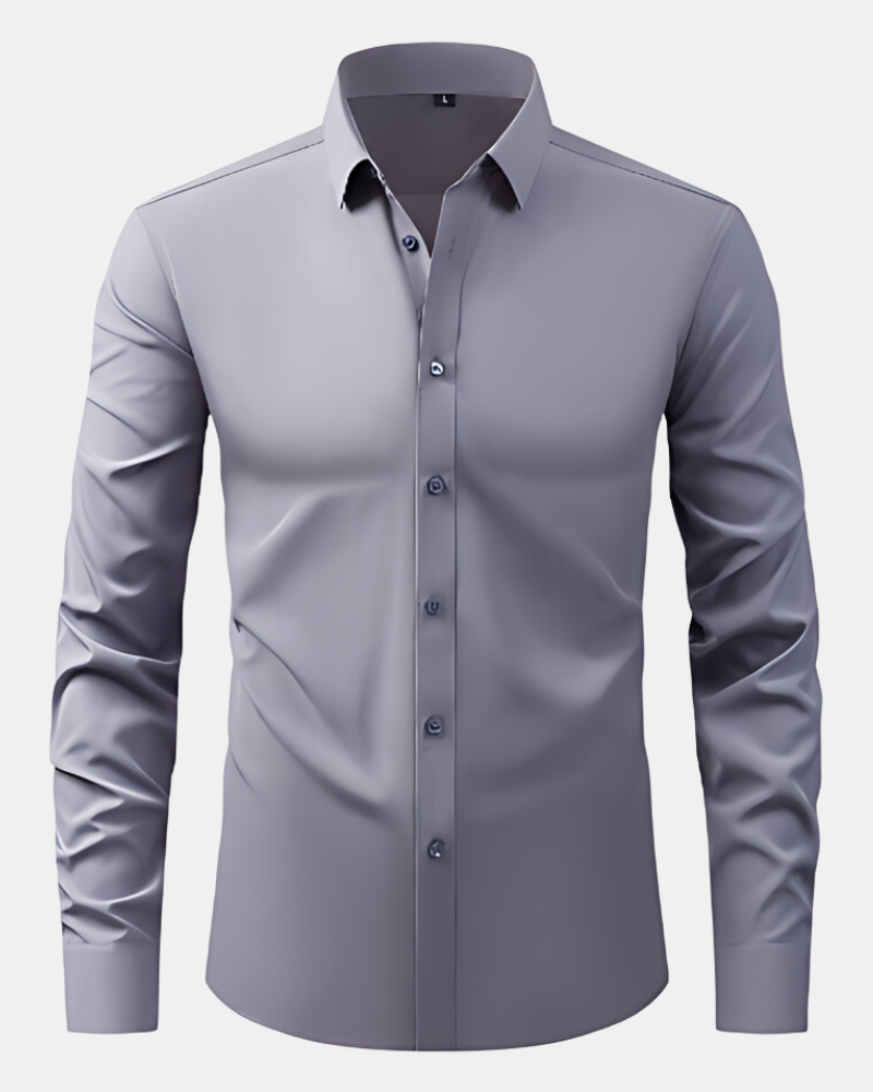 Smart men's office wear shirt, providing stretch comfort for active days.