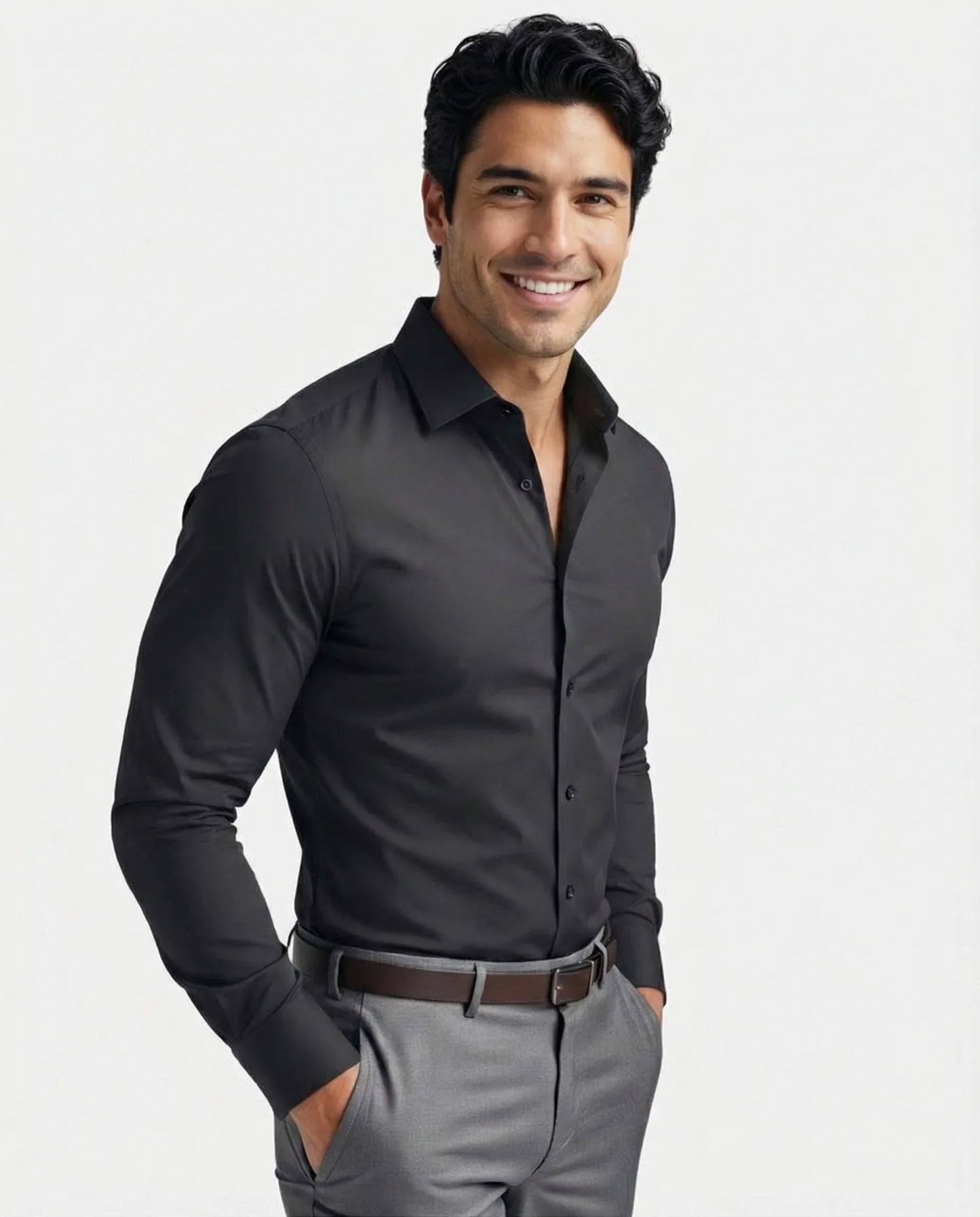 Professional men's work shirt, offering superior comfort & stretch performance.