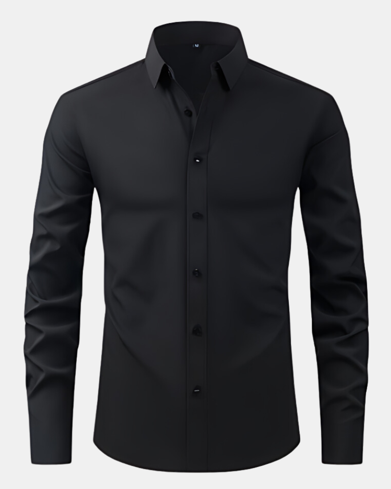 Men's business dress shirt, designed for maximum comfort and flexibility.