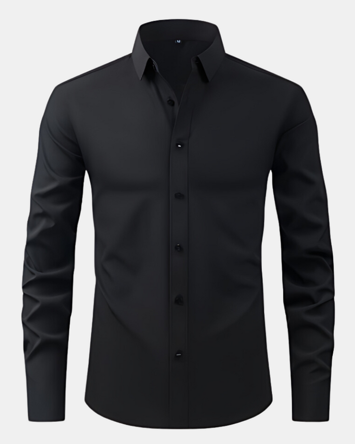 Men's business dress shirt, designed for maximum comfort and flexibility.