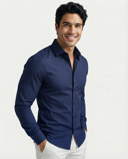 Classic men's performance shirt, a formal choice for office & special events.