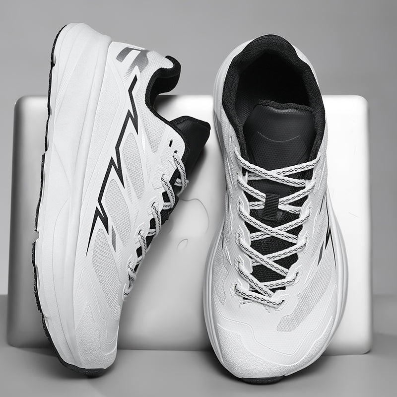 Men's breathable performance running sneakers, designed for speed and long-distance comfort.