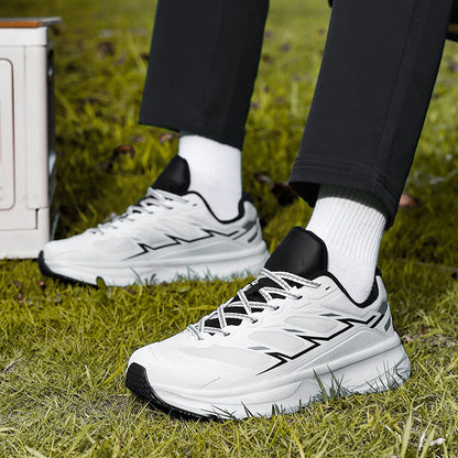 Modern men's sports shoes for performance, featuring breathable material and secure foot control.