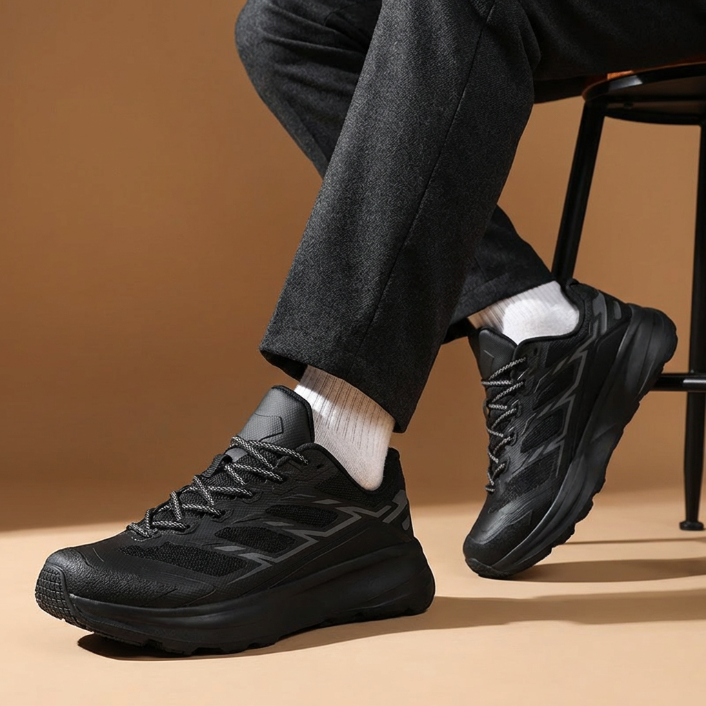 Grey men's comfort sneakers, ideal for active wear & sports, offering excellent foot control.