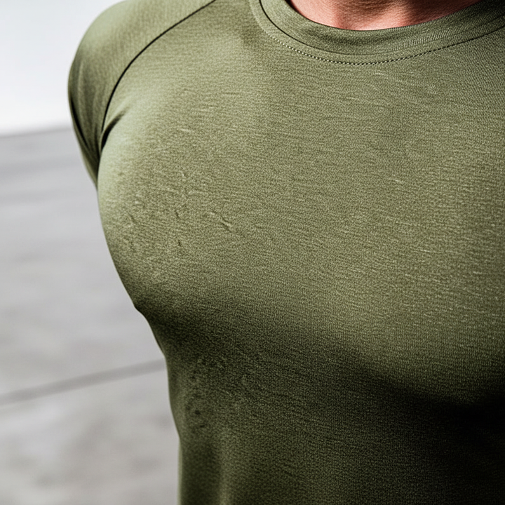 Edwin men's training shirt, short sleeve, moisture-wicking for active gym workouts & running.