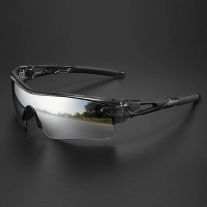 Men's running glasses: UV protective sport sunglasses for glare reduction & clear vision.